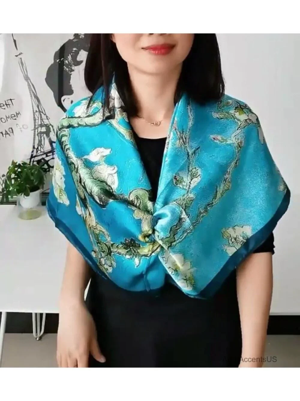 Square Silk Scarf Van Gogh Painted